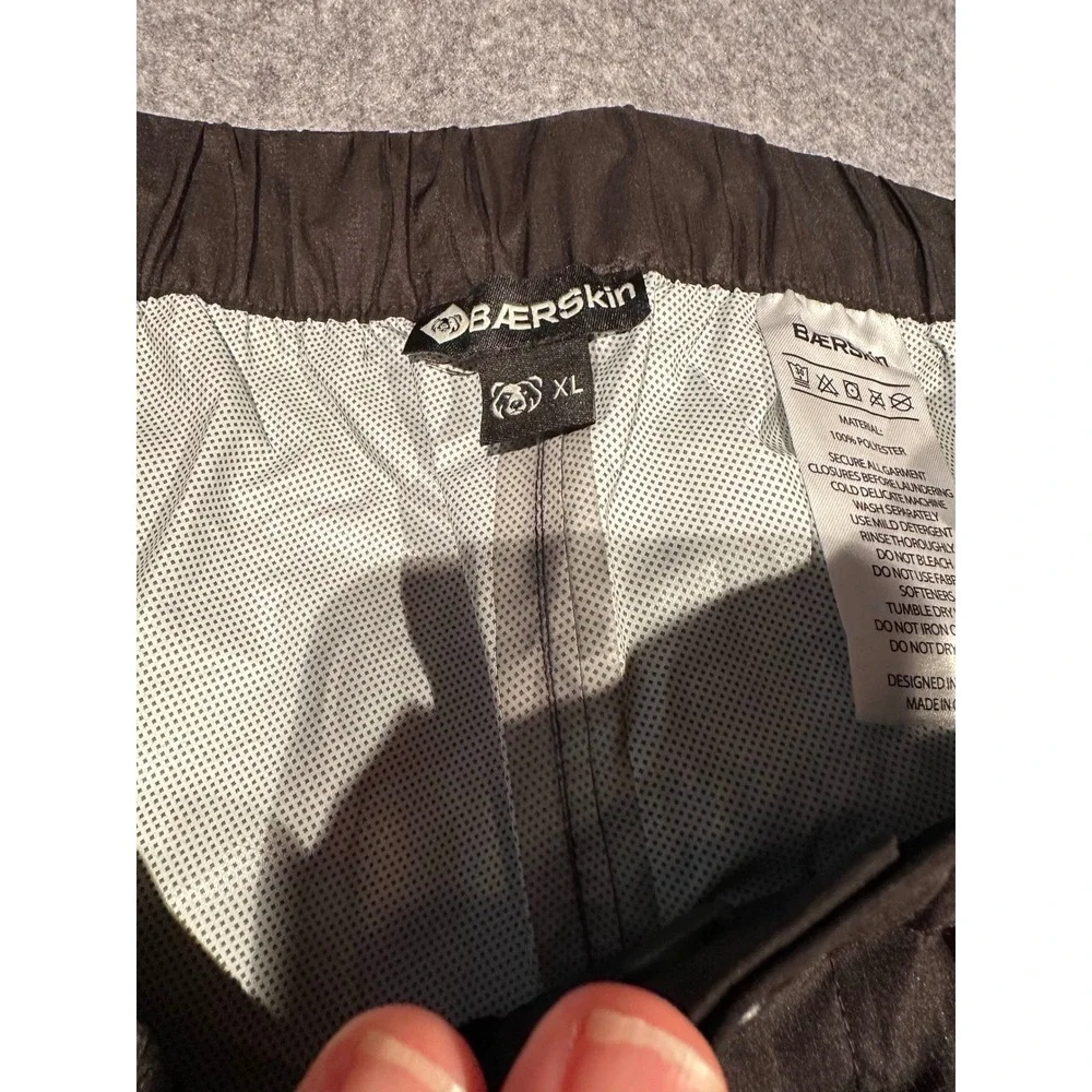 Baerskin Tactical Rain Pants Mens XL Black Waterproof Packable Outdoor Hiking